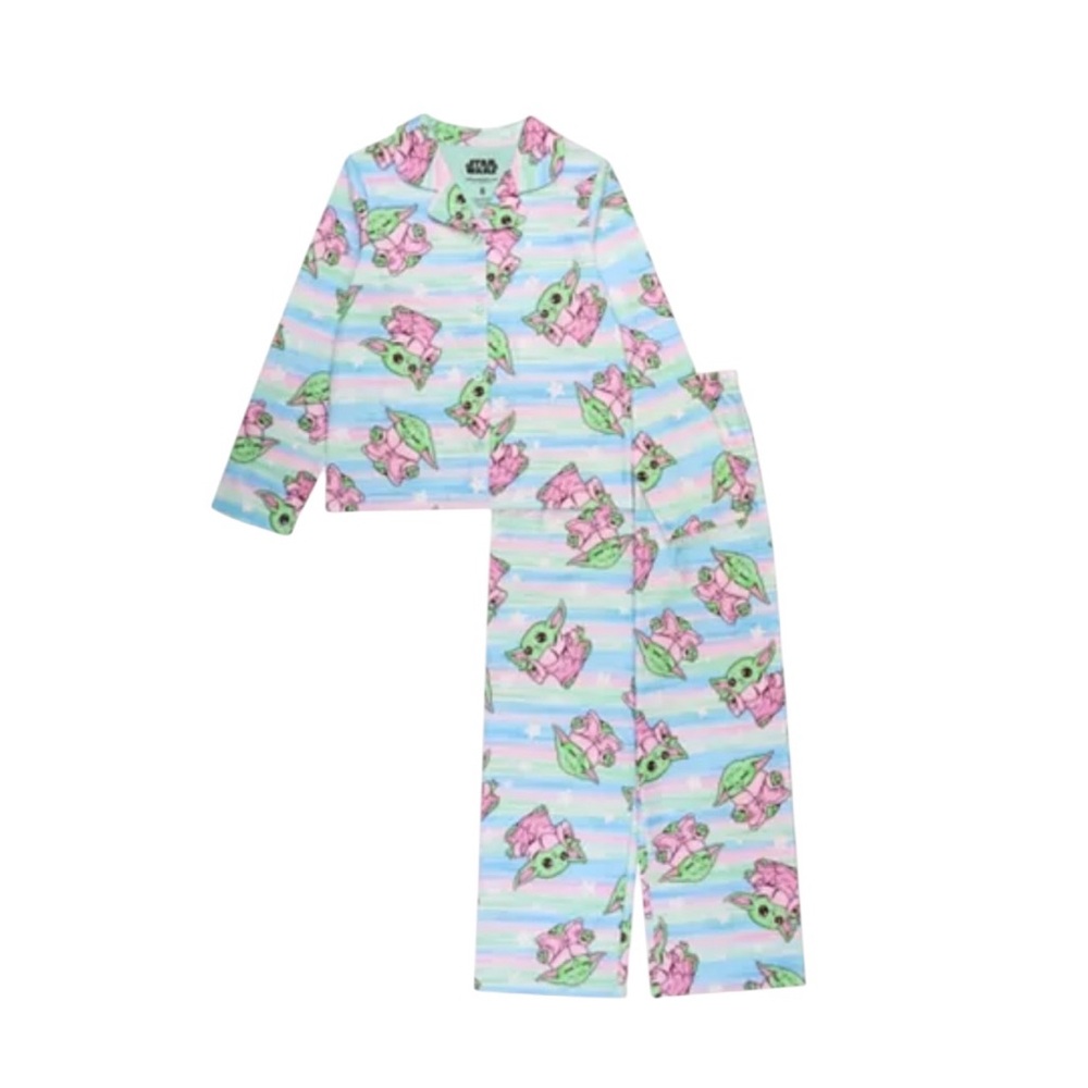 NWT Disney Star Wars Toddler Girls Baby Yoda Pajama Set Brushed Jersey Soft Cozy